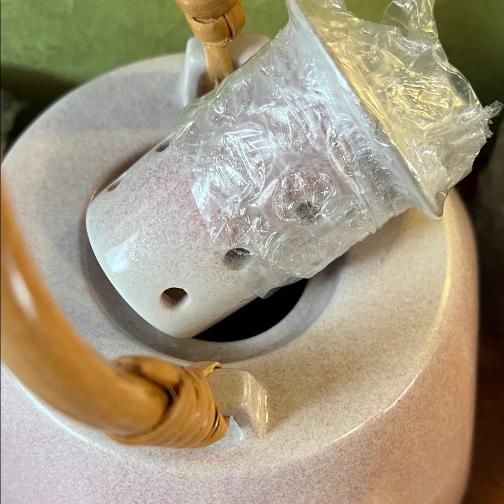 Vintage Ceramics Pink Tea Set with Bamboo Handle - Picture 7 of 14